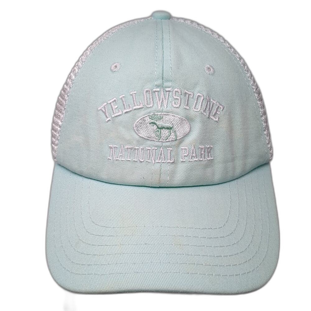 Yellowstone National Park Snapback Trucker Hat Blue One Size Cotton Shore Trendz